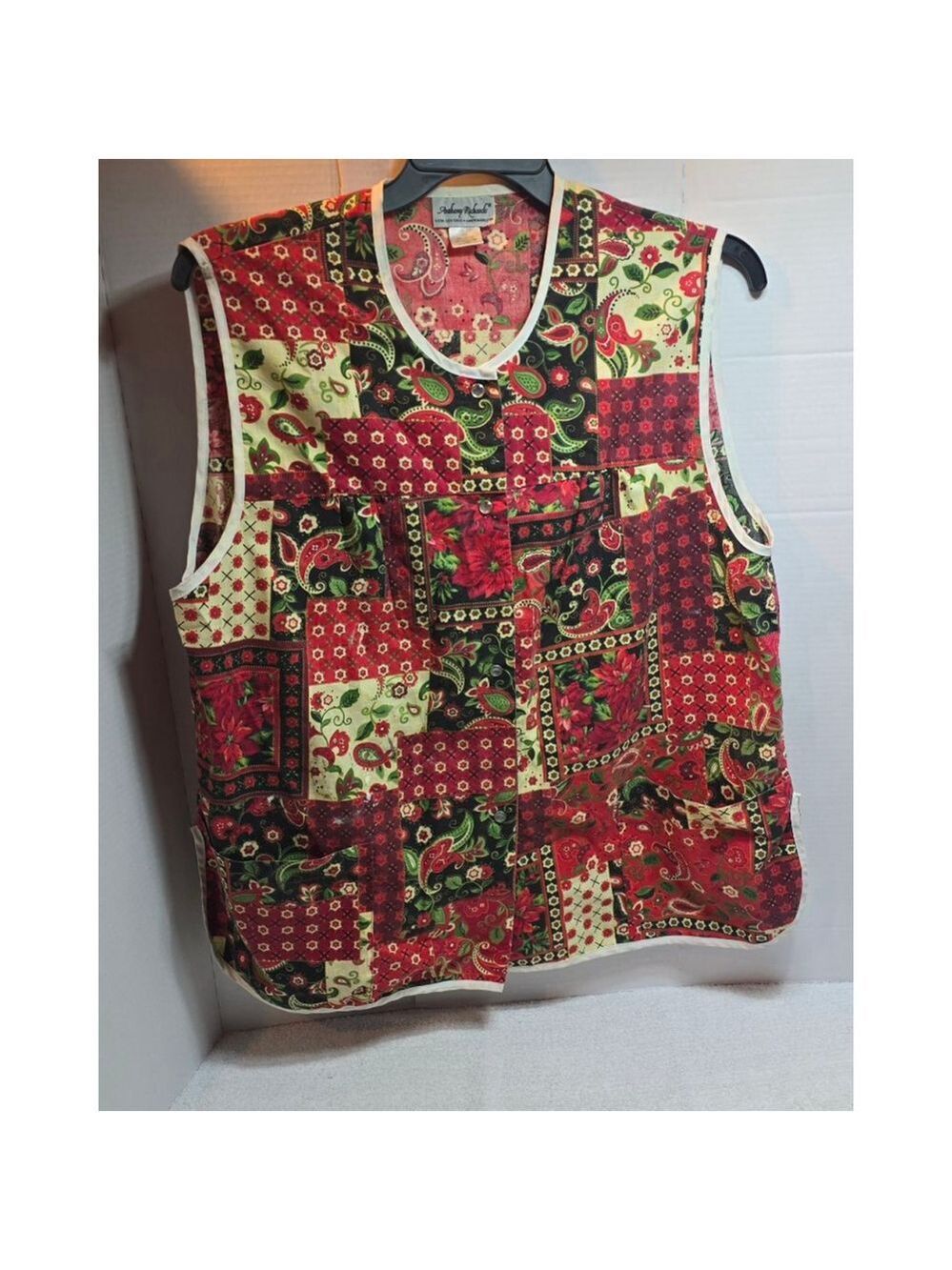 Women's Anthony Richards Patchwork Vest 1X Red Black